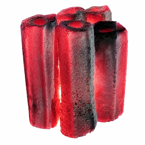 Coconut charcoal briquettes for barbeque bbq burned