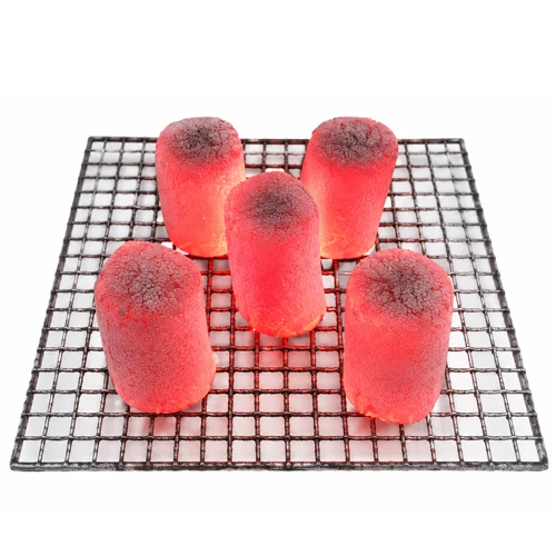 Finger shape coconut charcoal briquettes burning condition